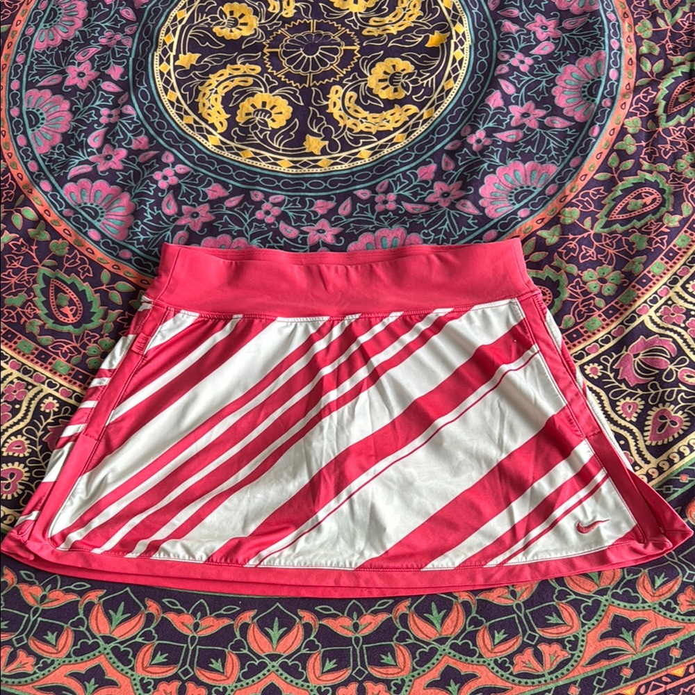 Nike Pink and White Mini Skirt Athletic Casual